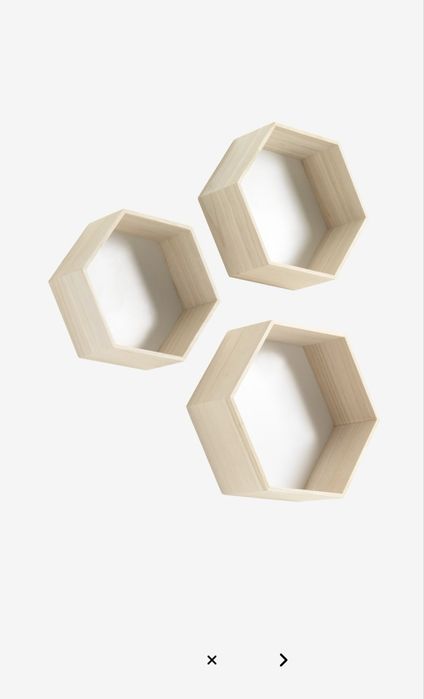 Рафтове за стена комплект от 3 шестоъгълника