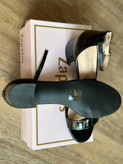 Sandale elegante negre Zapatos 40