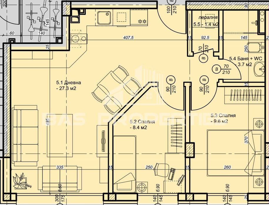 3-стаен в София-Хаджи Димитър площ 71
