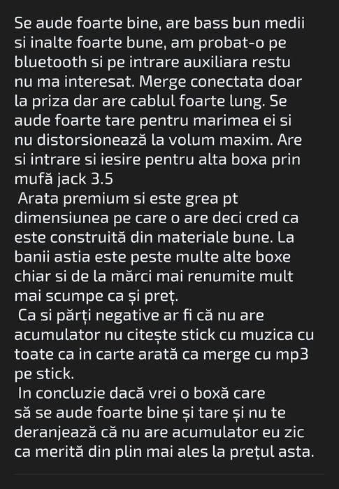 Boxa HAMA bass puternic , ireprosabil