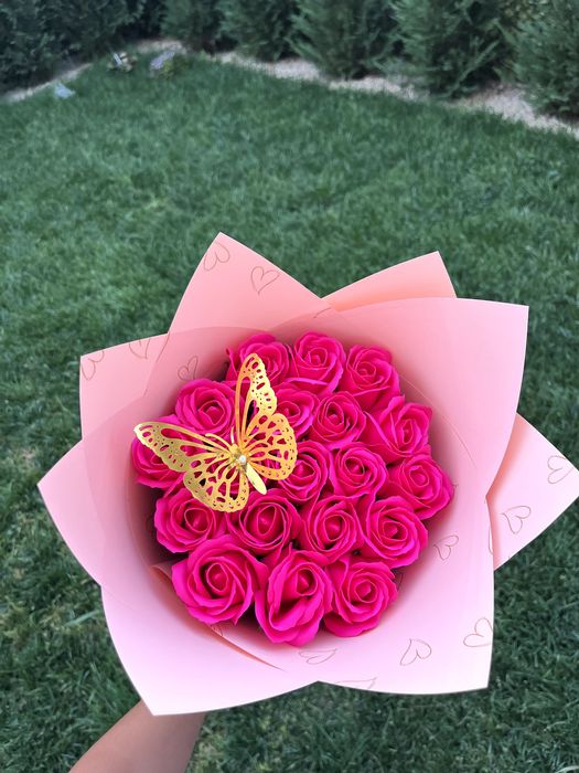 Buchet trandafiri săpun/ cadou valentine s day/ stitch initiala