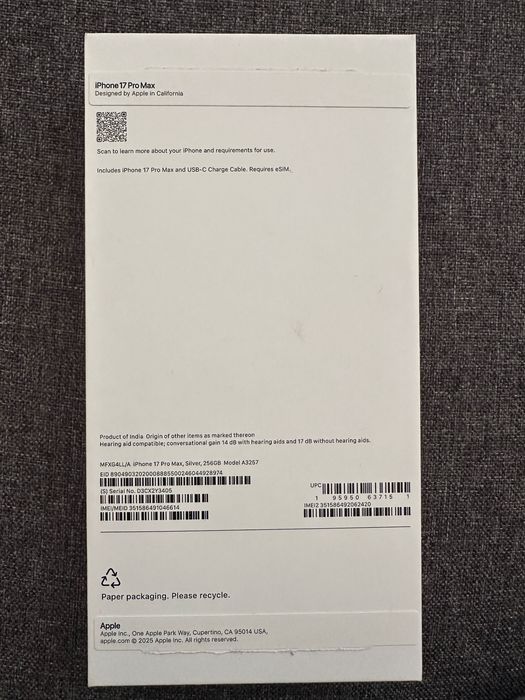 IPhone 17 Pro Max 256GB