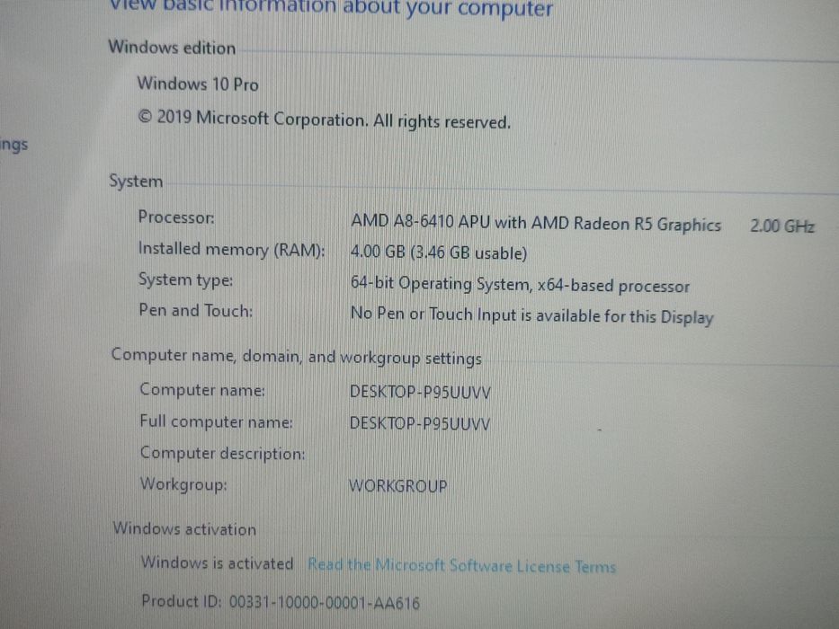 Laptop HP 15 - AMD A8-6410(4Cpu)/ 4gb/ 256gb SSD/ Baterie 2h