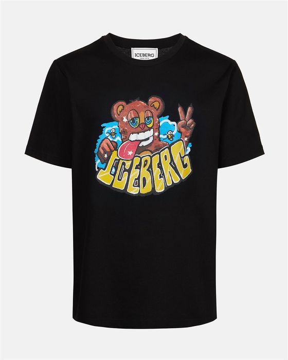 Мъжка тениска Iceberg T-shirt with Bear Print And Vxmee Logo