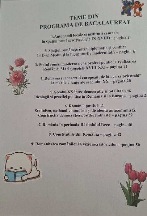materiale pentru bac la romana și istorie