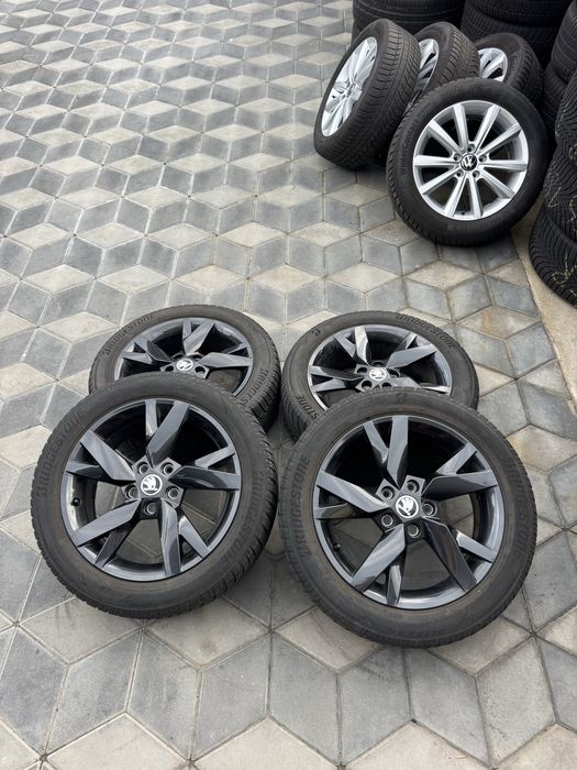 Jante Orig”Skoda R17(5x112)”Octavia 4/3/2/Karoq/Kodiaq/Superb/Yeti/Vw/Audi/Seat~Negre”