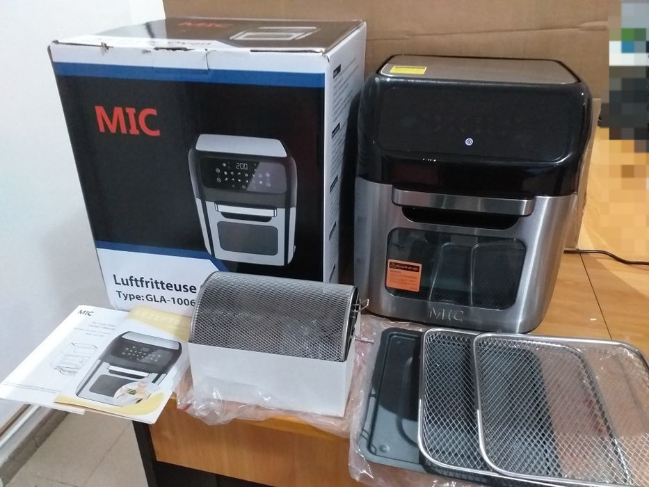 Cuptor MIC cu aer cald, 12 L XXL, cuptor din oțel inoxidabil 1800 W