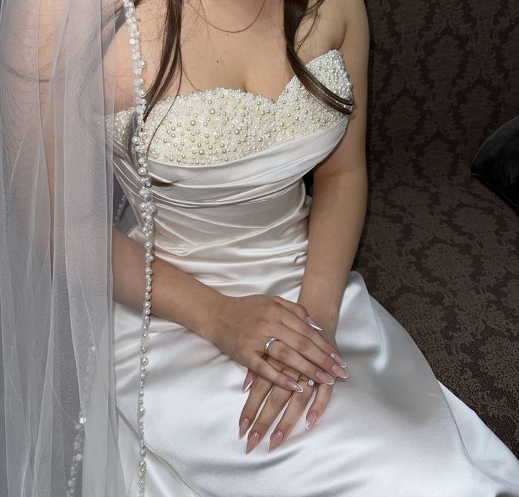 Свадебное платье ручной работы, сшито на заказ