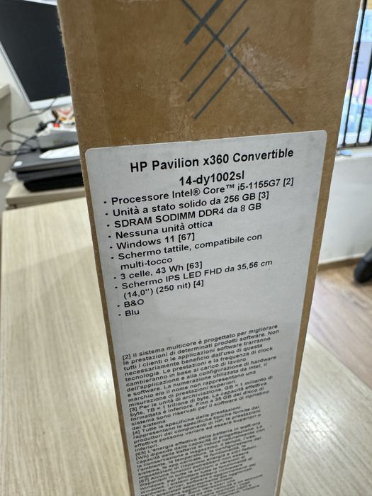 HP Pavilion x360 intel i5-1155G7 14" FHD Touch 8GB SSD 256GB B&O nou