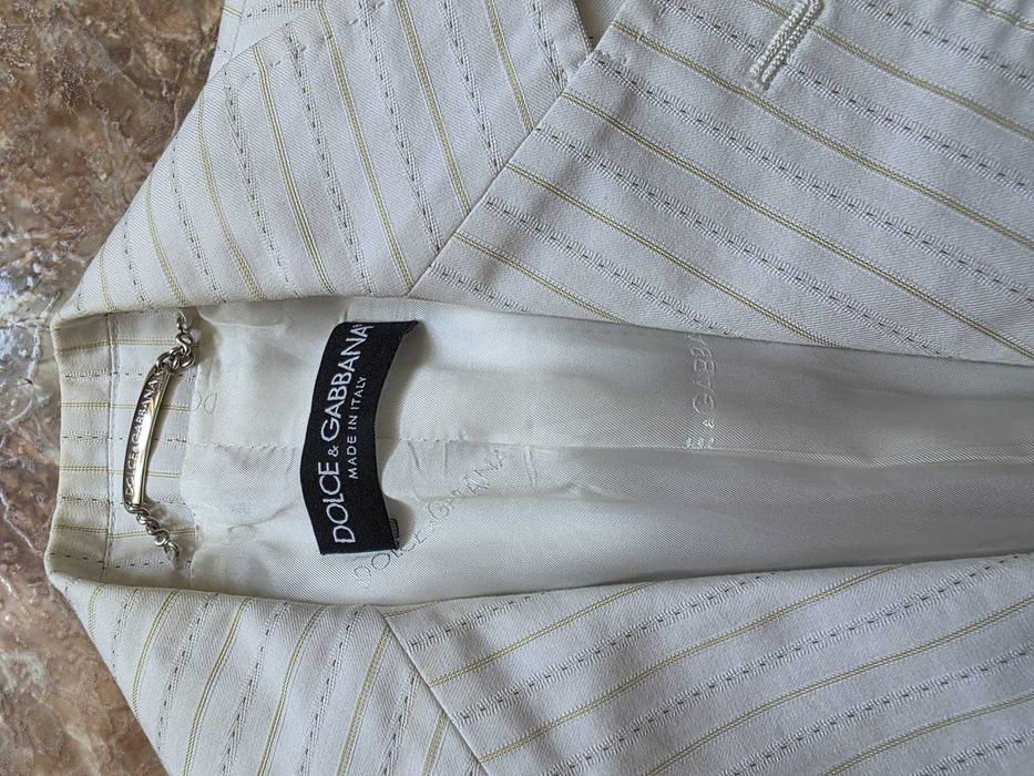 Sacou Dolce & Gabbana, alb cu dungi fine, măr. 36-38