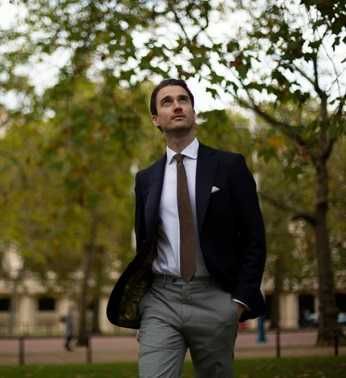 Sacou blazer 40 L slim Massimo Dutti NOU lana Finest Italian navy