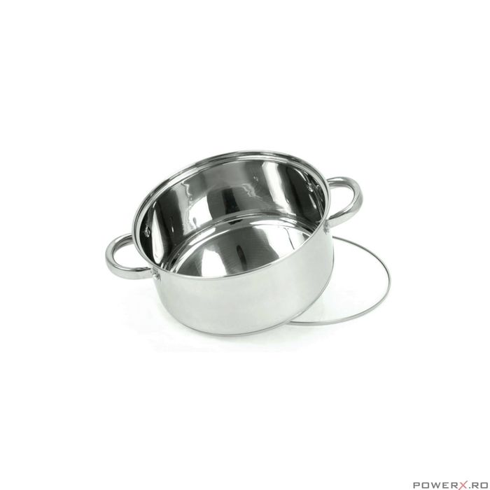 Set de 4 piese, oala pentru fiert cu abur, inox, 24 cm 5 litri