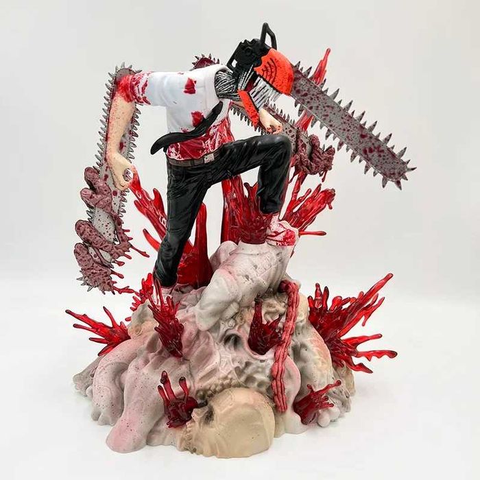 Figurină Anime Chainsaw Man – Denji & Pochita, 27 cm