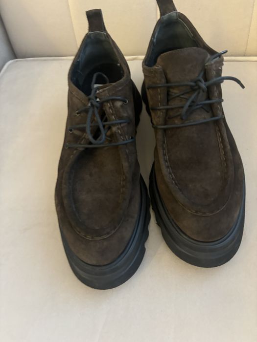 Замшевые лоферы коричневые