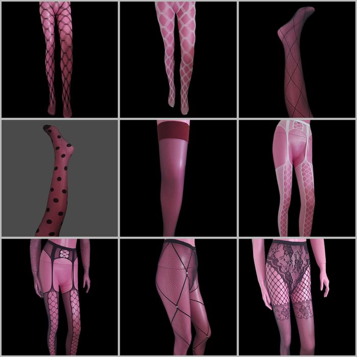 Set 2 dresuri dama/ciorapi diverse modele si culori din plasa one size