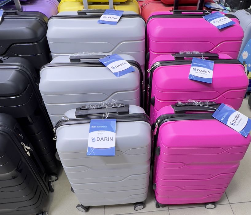 Комплект куфари 3 бр. | Лек и здрав твърд полипропилен, 4 колела 360°