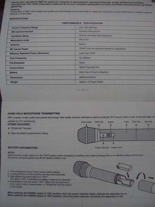 Set microphone wireless system karaoke-party