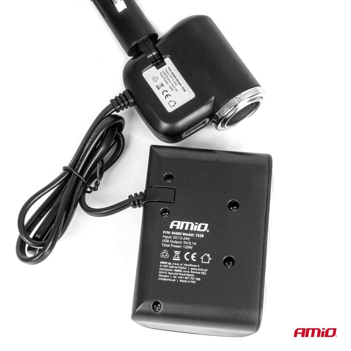 разклонител за запалка с зарядно устройство и осветление 12v 24v ...