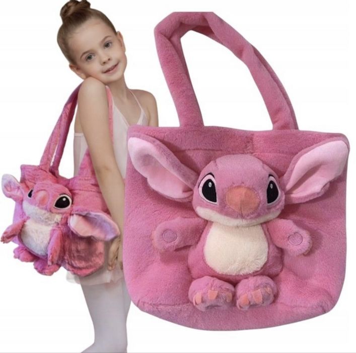 Плюшена 4D чанта Лило и Стич Синя/Розова Lilo and Stitch
