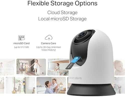 Нова MERCUSYS MC230 3K 5MP WiFi камера 360° AI нощно виждане за дом