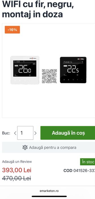 Termostat electronic programabil INNOTROLL HT-FC02 WIFI