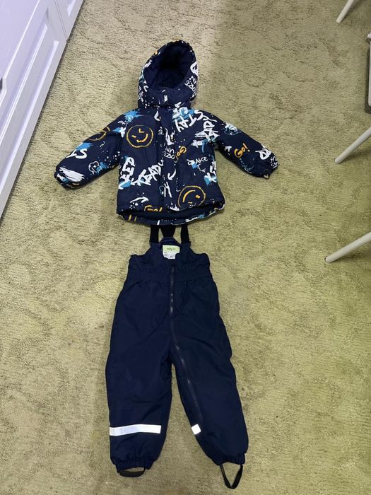 Зимний комбинезон черный, синий