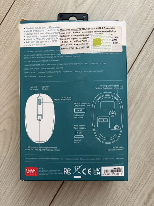 Mouse wireless nou, Legami, model travel