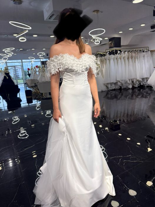 Vand rochie de mireasa, bretele detasabile+ cadou
