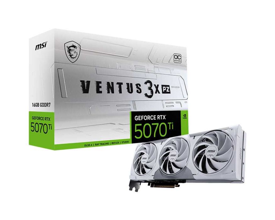 Видеокарта MSI GeForce RTX 5070 Ti VENTUS 3X oc White