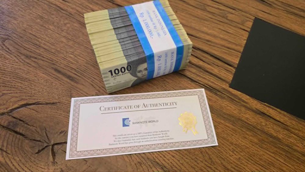 Pachet 1.000 bancnote UNC – 1.000.000 Rupii Indoneziene – consecutive – certificat autenticitate