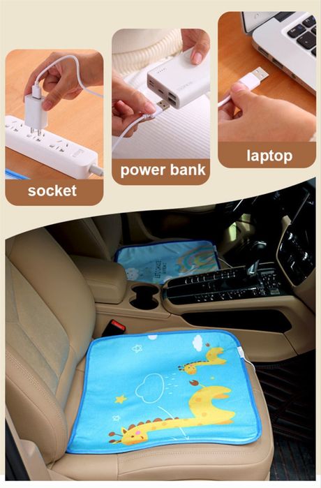 USB  обогрев подушка  45x45см