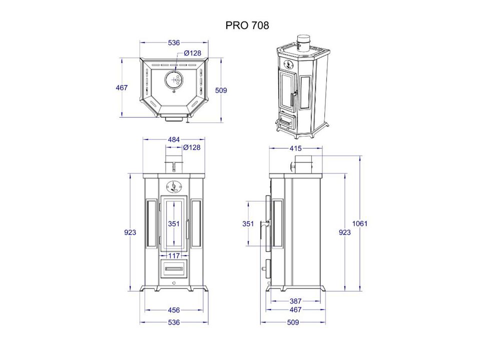 Печь-камин PRO-708,печь,печка,пиширмок,камин,обогрев,отопление,котёл
