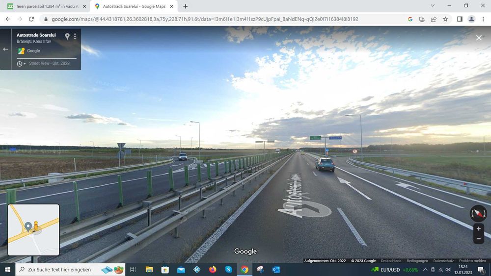 Teren deosebit 1.284 m² Branesti/Vadu Anei cu acces rapid din A2