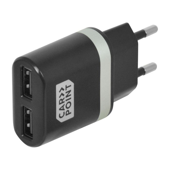 Set incarcare telefon Carpoint Premium, incarcator bricheta cu 2 iesiri USB, cablu cu cablu conector hibrid MicroUSB MFi Dock 8pin si incarcator