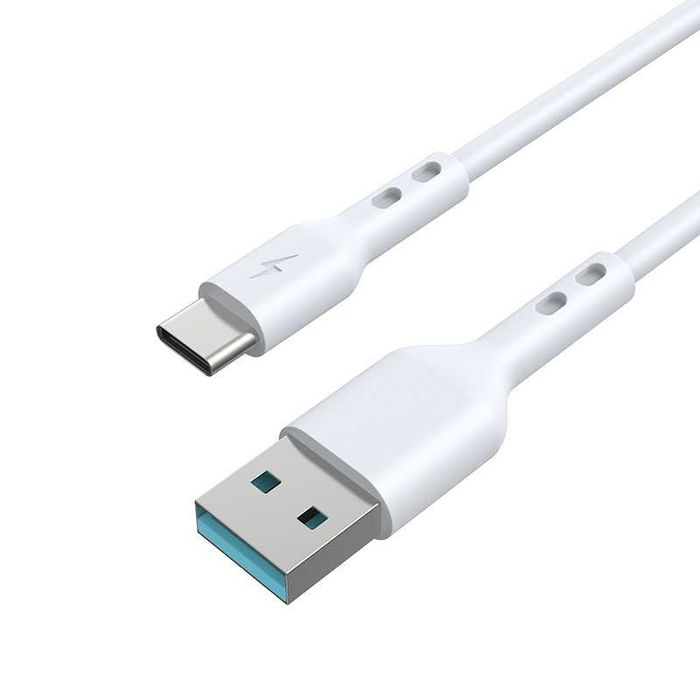 Кабел USB / USB-C, 3A, 2 метра, бял - BWOO