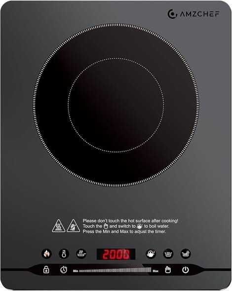 Plită cu inducție AMZCHEF 2000 W, 1 ochi