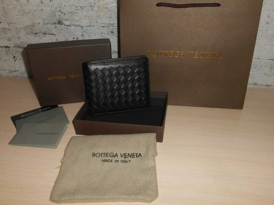Мъжки портфейл Bottega Veneta естествена кожа