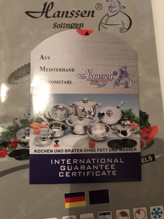 Set de gatit inox + capac inox 16buc. Hanssen Solingen