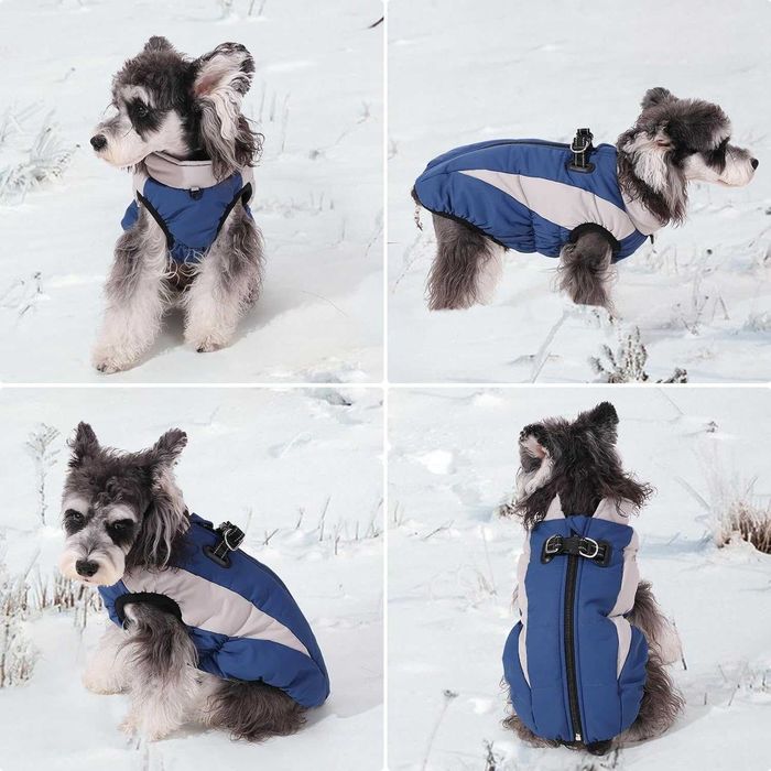 Топло палто за кучета/котки Poseca, светлоотразителна лента, размер S