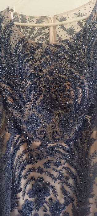 Рокля от Дубай синьо и беж