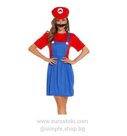 Дамски костюм Super Mario, дамски карнавален костюм