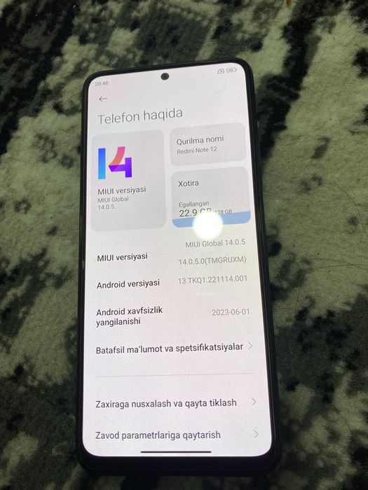 Redmi Note 12 kafolati bilan