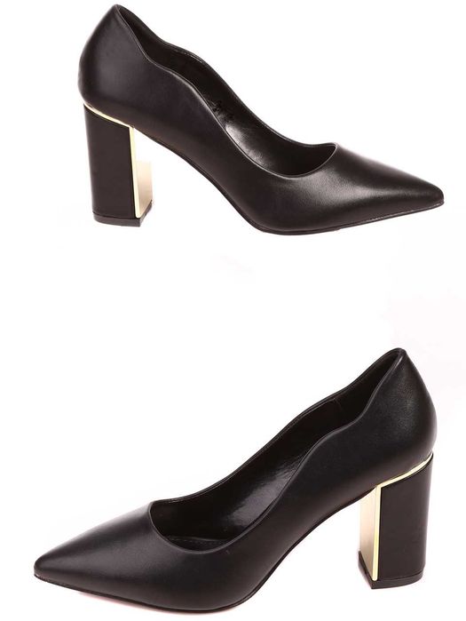 Елегантни дамски обувки, на дебел ток, в черно PAOLO BOTTICELLI