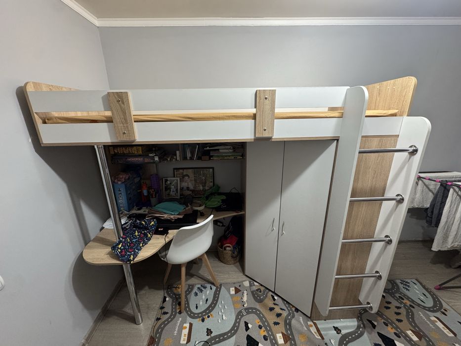 Кровать детская чердак с матрасом