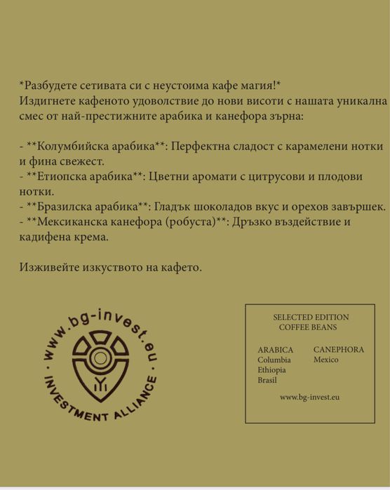 Прясно изпечено ароматно кафе по собствена рецепта