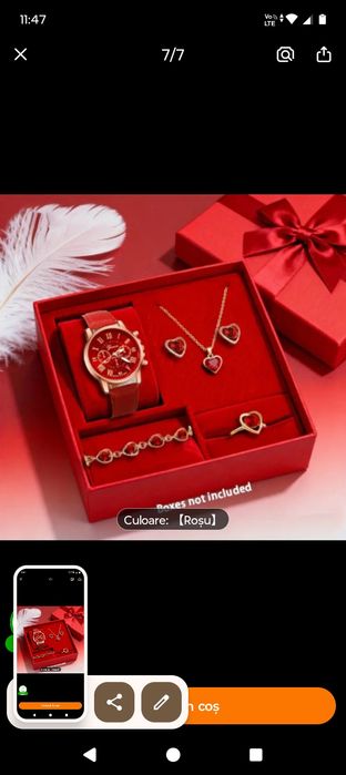 Ceas cu lățișor  și bratara fără cutie trimit eu cu tie