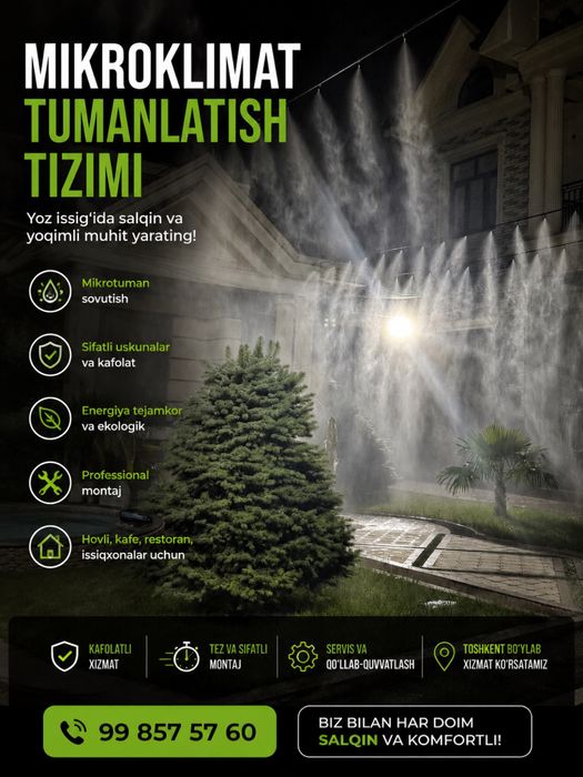 Mikroklimat soya setka o‘rnatish