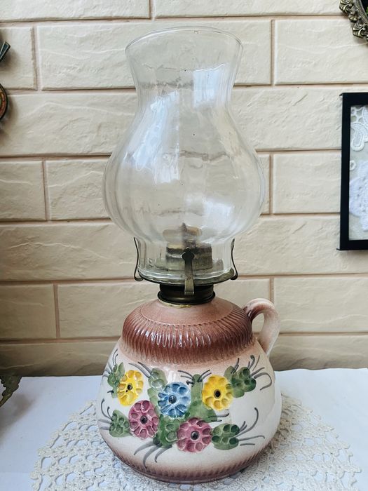 Красива голяма керамична лампа от Англия