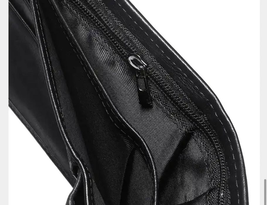 Мъжка чанта+портфейл комплект 2в1 от естествена кожа телешки бокс