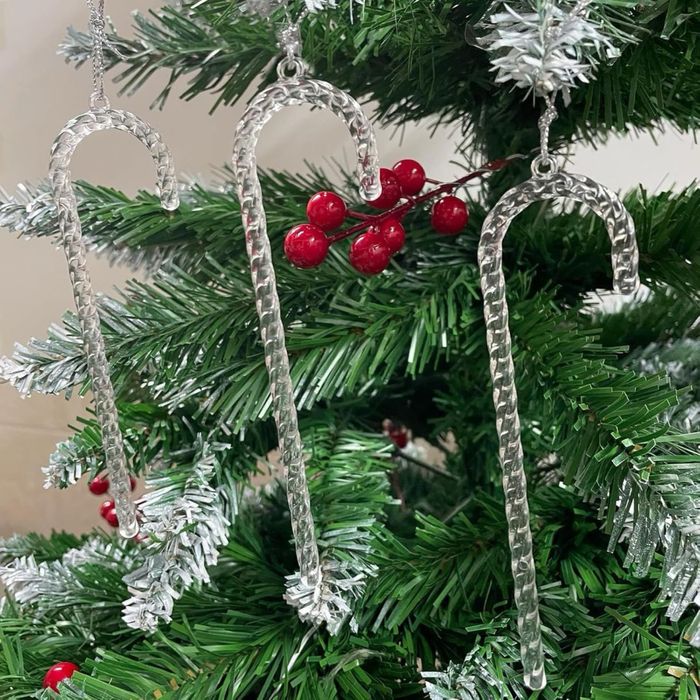 Set 18 decorațiuni Candy Cane transparente pentru brad Crăciun